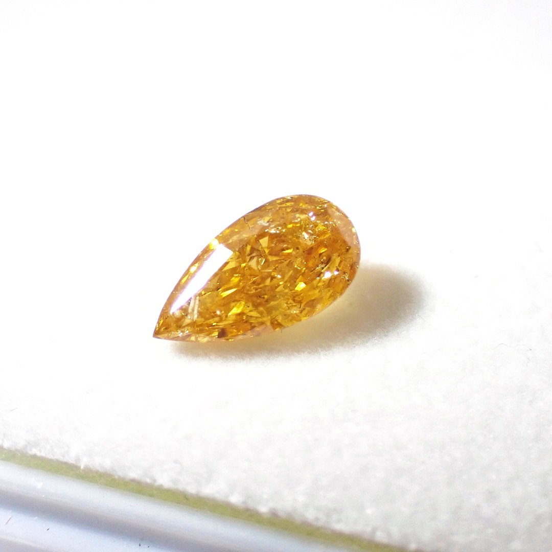 【希少】0.105ct ファンシー オレンジ イエロー ダイヤ ルース 裸石