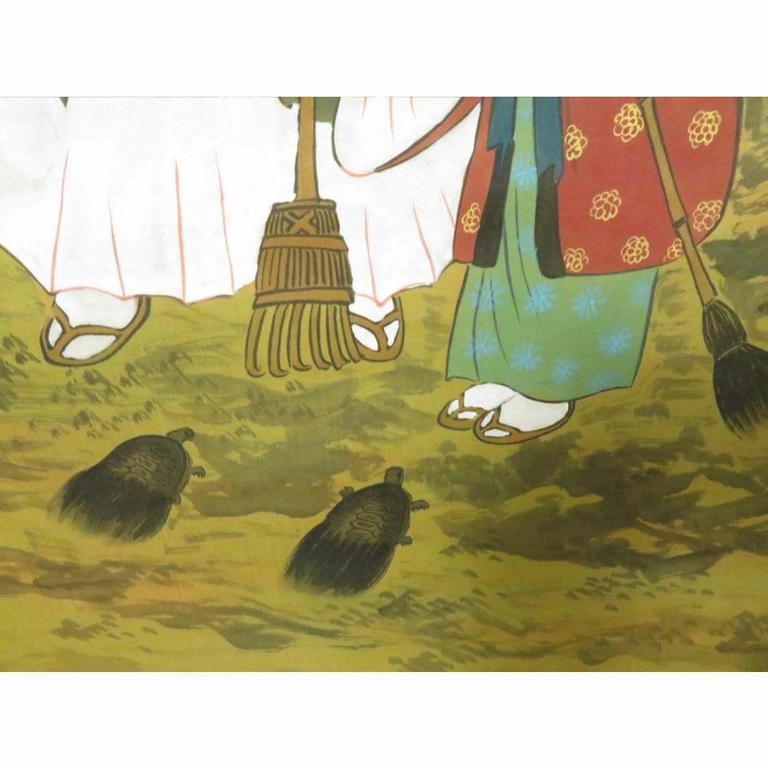 大幅掛軸 五十嵐『高砂』日本画 絹本 肉筆 掛け軸 N10092 エンタメ/ホビーの美術品/アンティーク(絵画/タペストリー)の商品写真