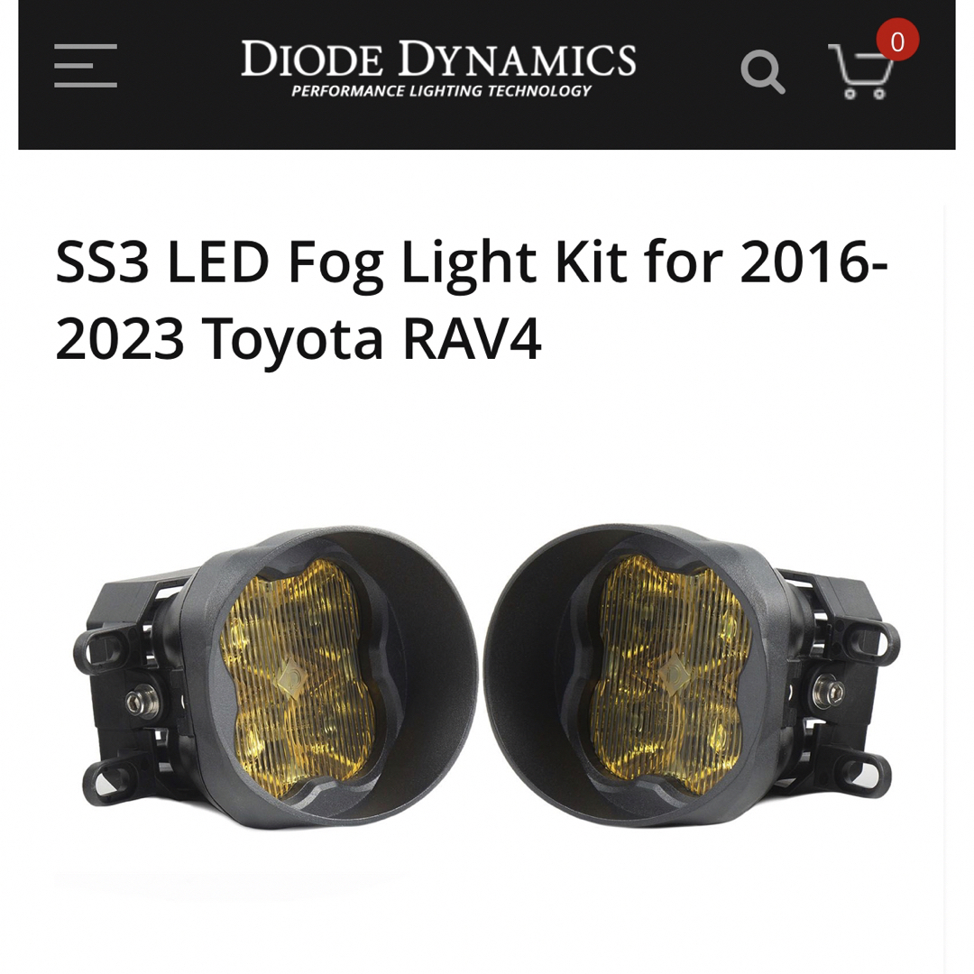 Diode dynamics RAV4 フォグライト 黄　アンバーバックライト無 自動車/バイクの自動車(車外アクセサリ)の商品写真