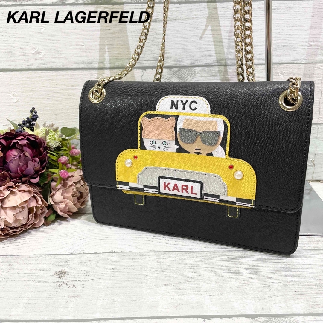 極美品】KARL LAGERFELD カールラガーフェルド ショルダーバッグ-