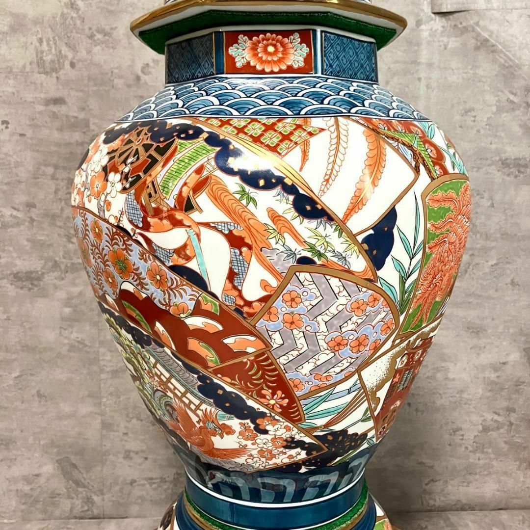 未使用保管品　 有田焼　勝右衛門　飾壺　 伝統工芸美術 立札付 高さ約116cm