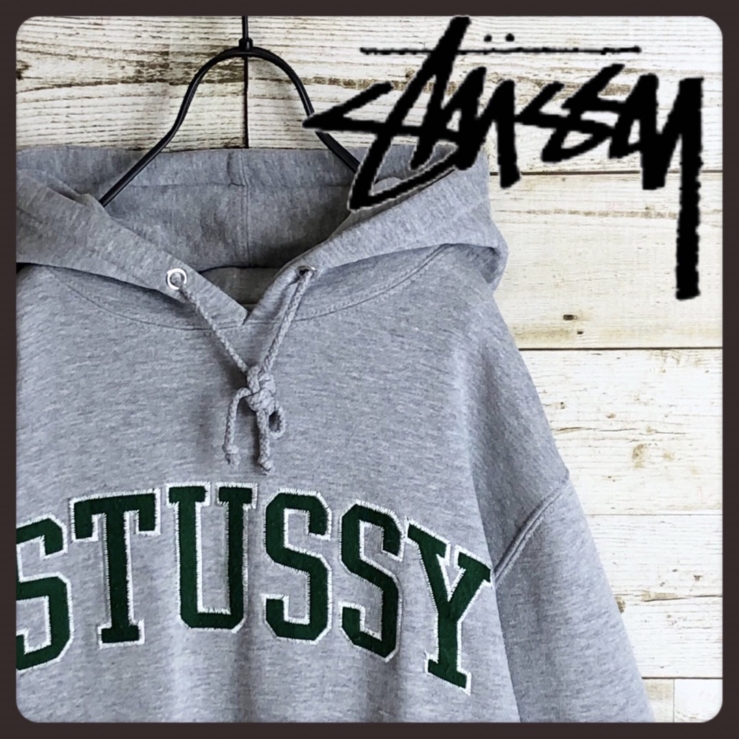 STUSSY ステューシー パーカー アーチロゴ 刺繍入り