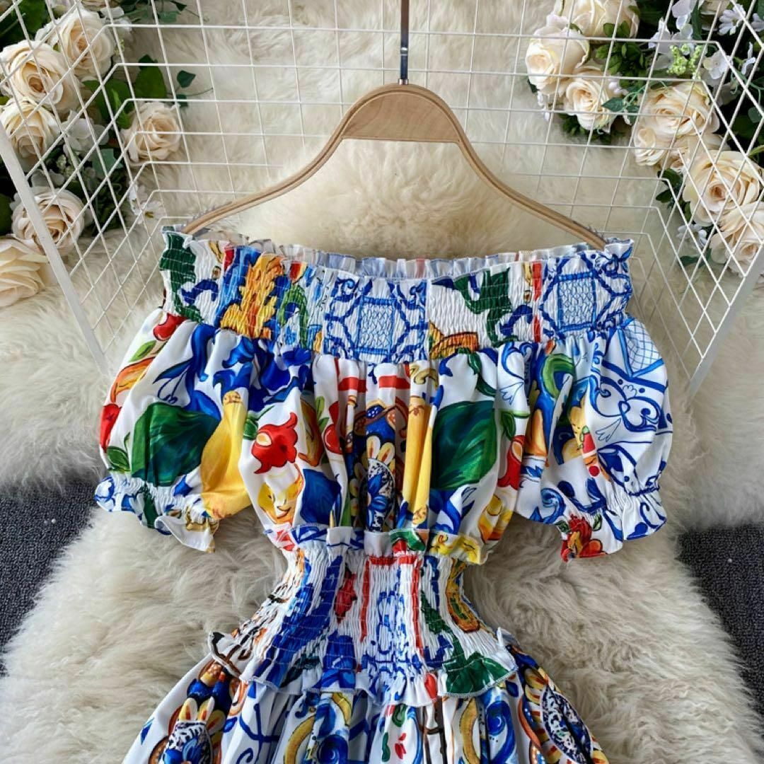 春夏コーデ❤️ロングワンピース ひざ丈 オフショルダー ドレス ...
