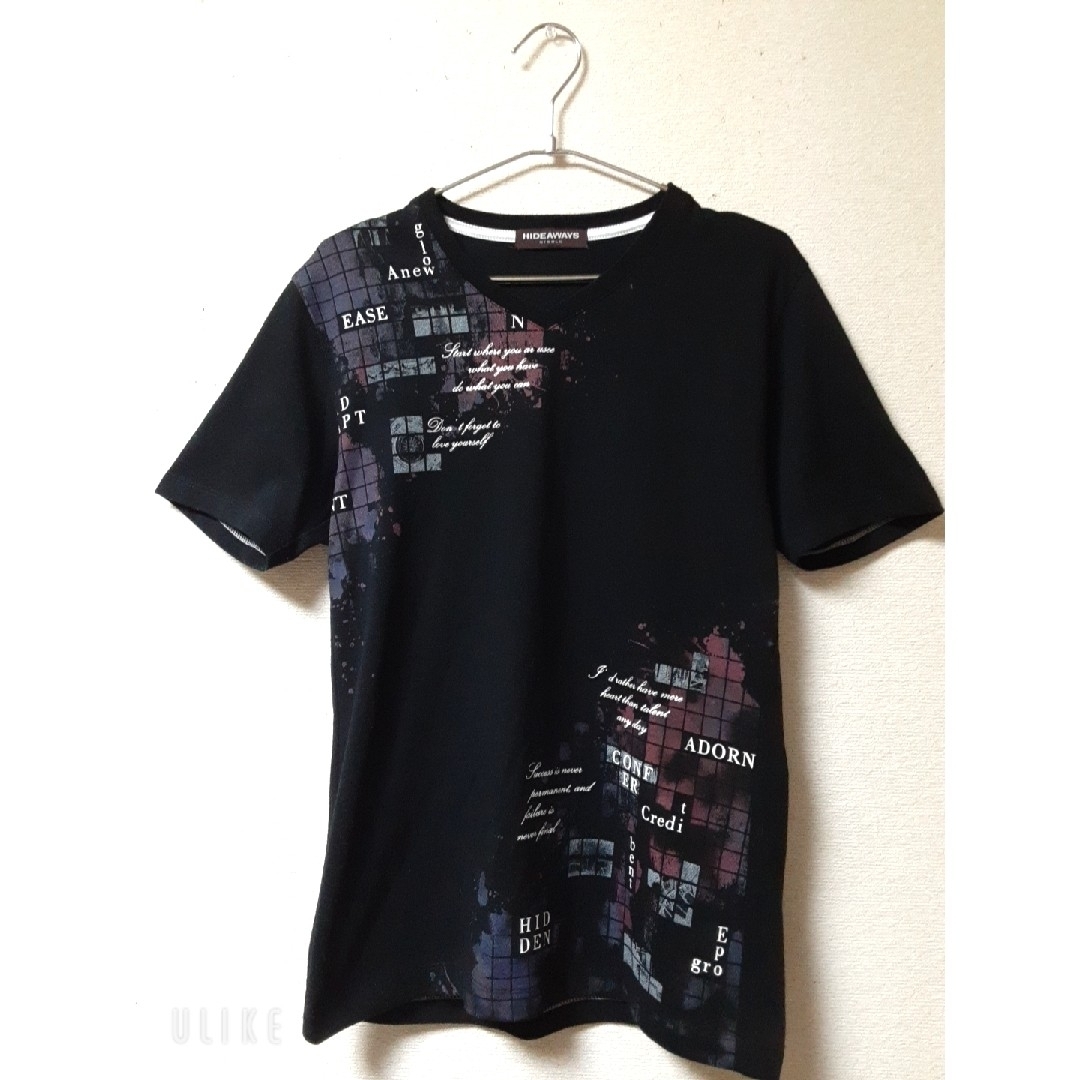 HIDEAWAY(ハイダウェイ)のHIDEAWAYS☆メンズTシャツ46サイズ　ブラック🖤 メンズのトップス(Tシャツ/カットソー(半袖/袖なし))の商品写真