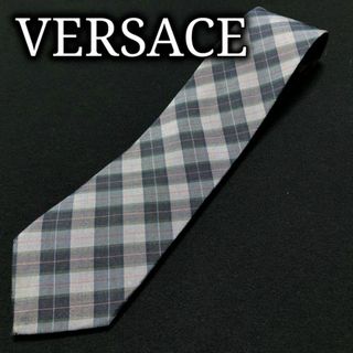 ジャンニヴェルサーチ(Gianni Versace)のヴェルサーチ チェック ネイビー ネクタイ ナロータイ A105-W17(ネクタイ)