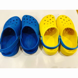 クロックス(crocs)のクロックス　サンダルJ2  ブルー&ノーブランドサンダル21cm(サンダル)