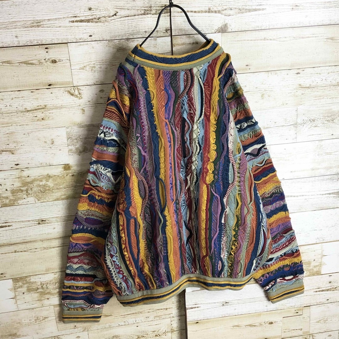 超絶レア COOGI クージー レアマルチカラー 3Dニットwool Lサイズ