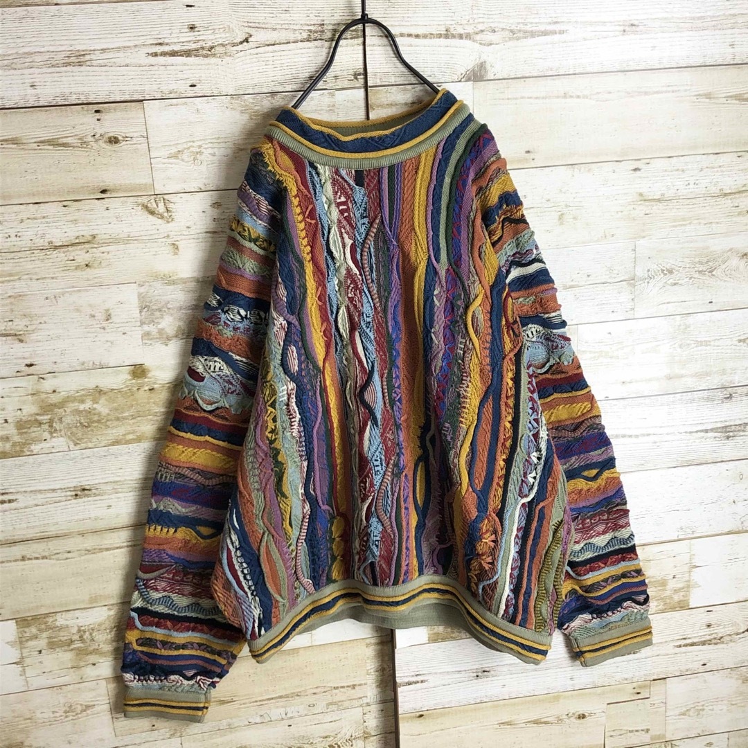 超絶レア COOGI クージー レアマルチカラー 3Dニットwool Lサイズ