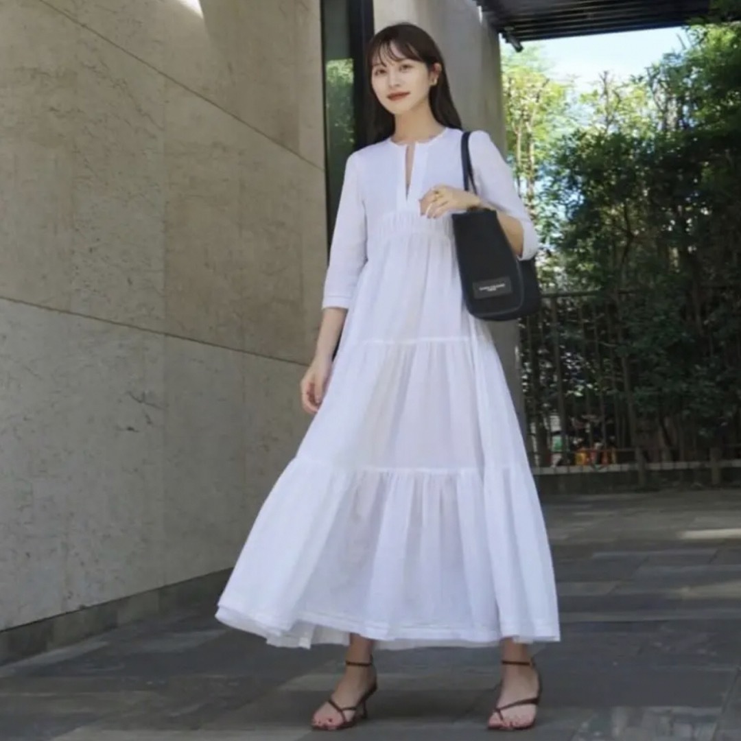 L'Or ロル Crepe Tiered Dress White 送料サービス レディース | bca