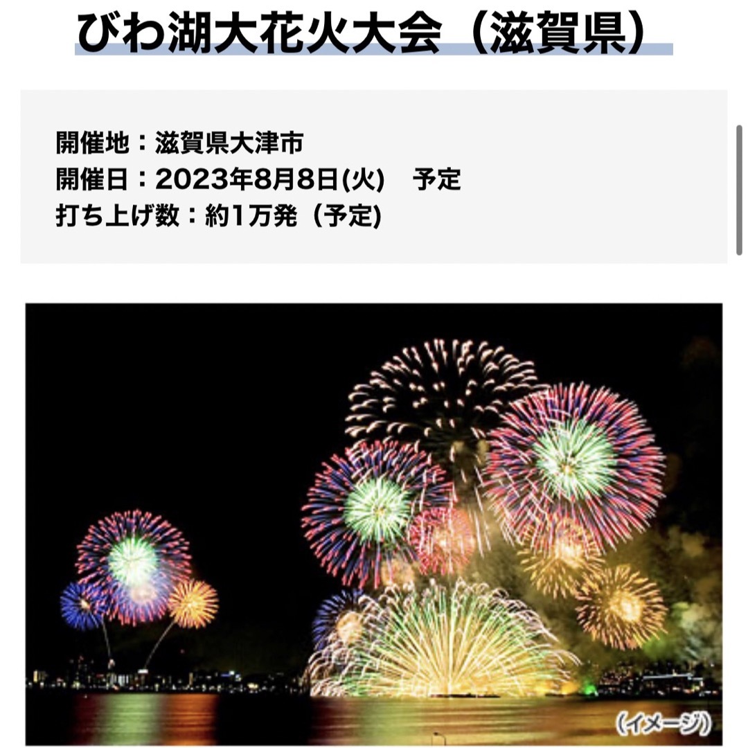 琵琶湖花火大会 普通席チケット   通販