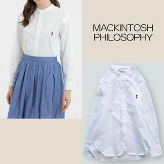 マッキントッシュフィロソフィー(MACKINTOSH PHILOSOPHY)の美品 マッキントッシュ長袖 シャツ 刺繍 M バッキンガムベア バンドカラー(シャツ/ブラウス(長袖/七分))