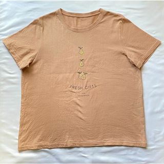 セシール(cecile)の【ユーズド】【レディースＬＬ】セシール　プリントＴシャツ　アプリコット(Tシャツ(半袖/袖なし))