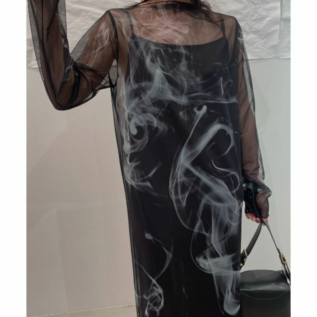 AMERI CURL OF SMOKE SHEER DRESS