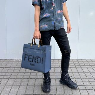 フェンディ(FENDI)のFENDI フェンディ サンシャイン ミディアム エラフレザー ショッパー Blue(トートバッグ)