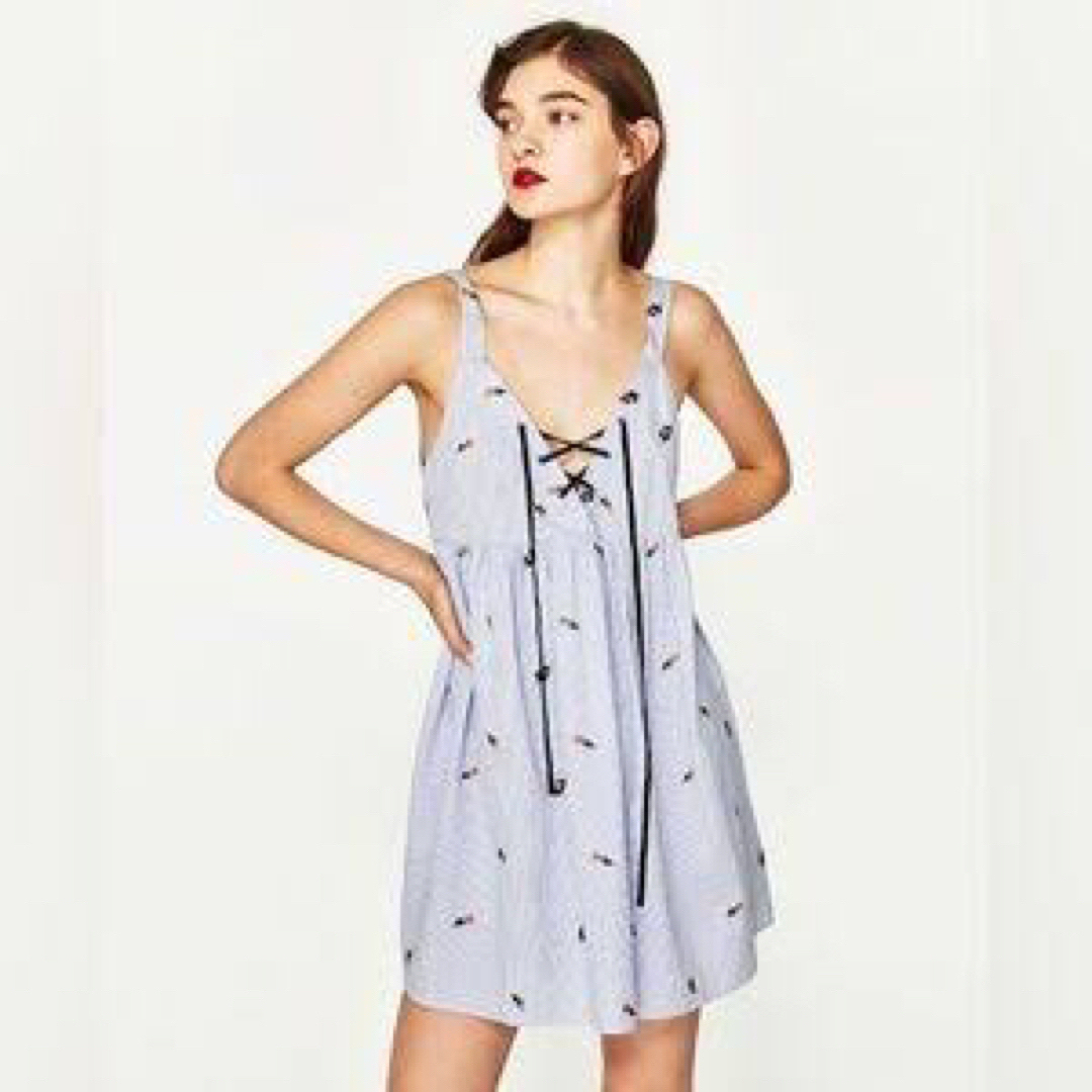 Lochie(ロキエ)のZARA lace up one-piece レディースのワンピース(ミニワンピース)の商品写真