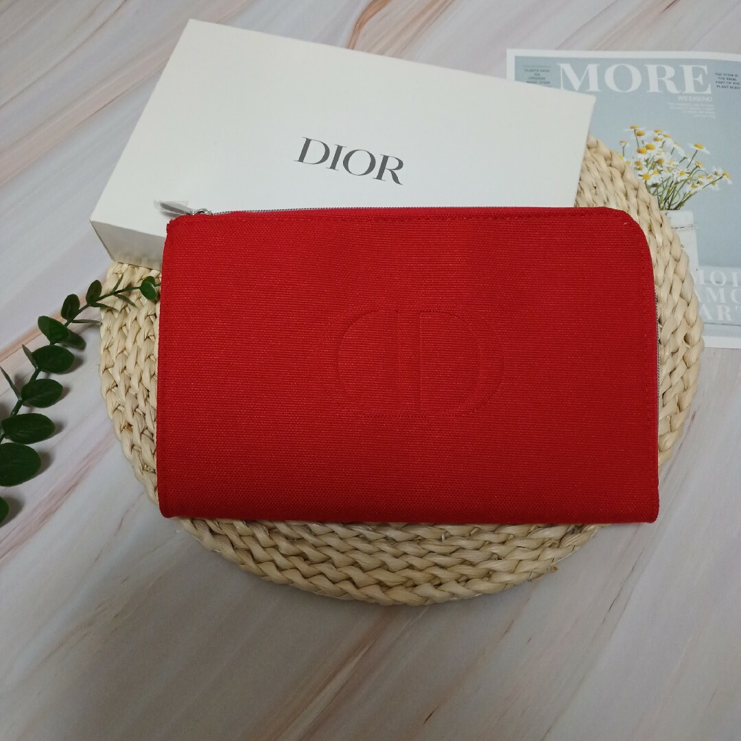 新品 ディオール Dior ノベルティ レッド ポーチ-