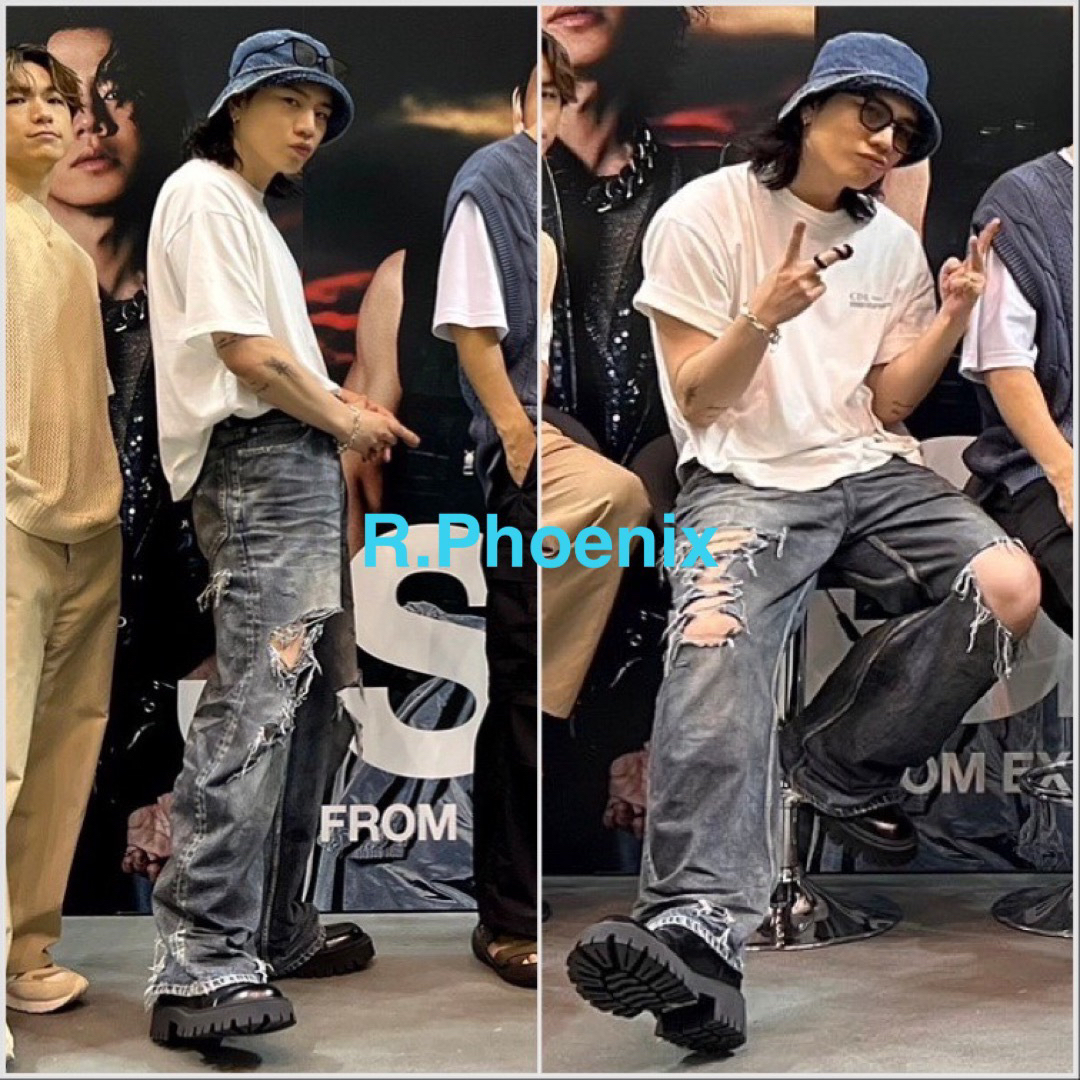 BALENCIAGA - BALENCIAGA DISTRESSED WIDE LEG JEANS XSの通販 BALENCIAGA - BALENCIAGA DISTRESSED WIDE LEG JEANS XSの通販