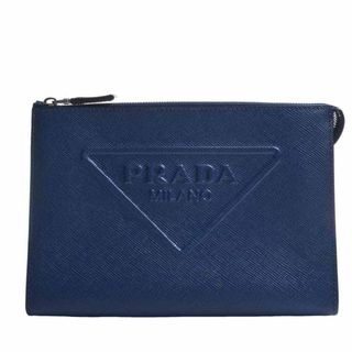 【中古】PRADA プラダ SAFFIANO CUIR クラッチバッグ セカンドバッグ 2VF039 ブルー by