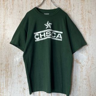 ギルタン(GILDAN)のギルダン ハイスクール カレッジ Tシャツ グリーン アメリカ古着US古着(Tシャツ/カットソー(半袖/袖なし))