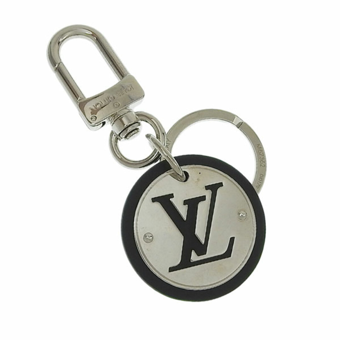 【中古】LOUIS VUITTON ルイヴィトン LVカットサークル チャーム キーリング M67362 シルバー/ブラック gy