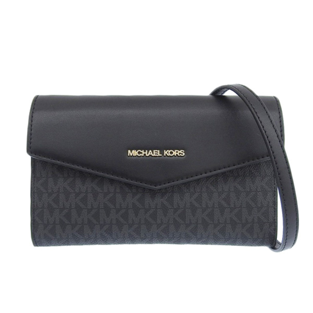 MICHAEL KORS マイケルコース CHARLOTTE 3 IN 1 ポーチのみ フラップ マグネットボタン ショルダーバッグ 35R3GCFT3T ブラック gy