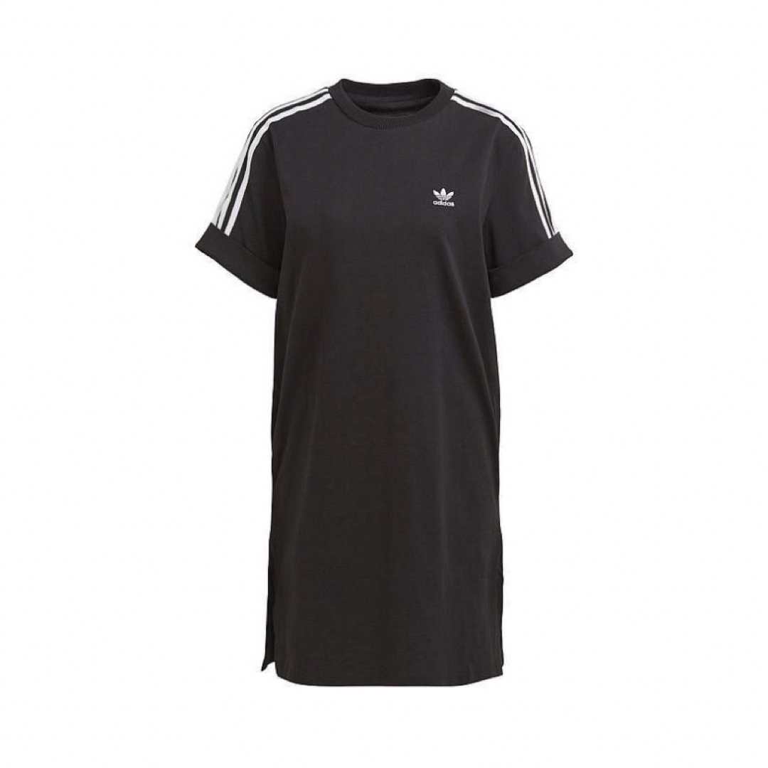 adidas(アディダス)の新品未使用タグ付　adidas ワンピース　スポーティ　ライン　Tシャツ レディースのワンピース(ひざ丈ワンピース)の商品写真