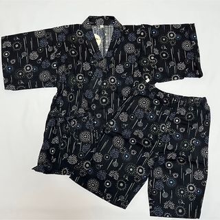 マザウェイズ(motherways)の新品❣️マザウェイズ 甚平　120  黒　ブラック　花火　浴衣　男の子(甚平/浴衣)