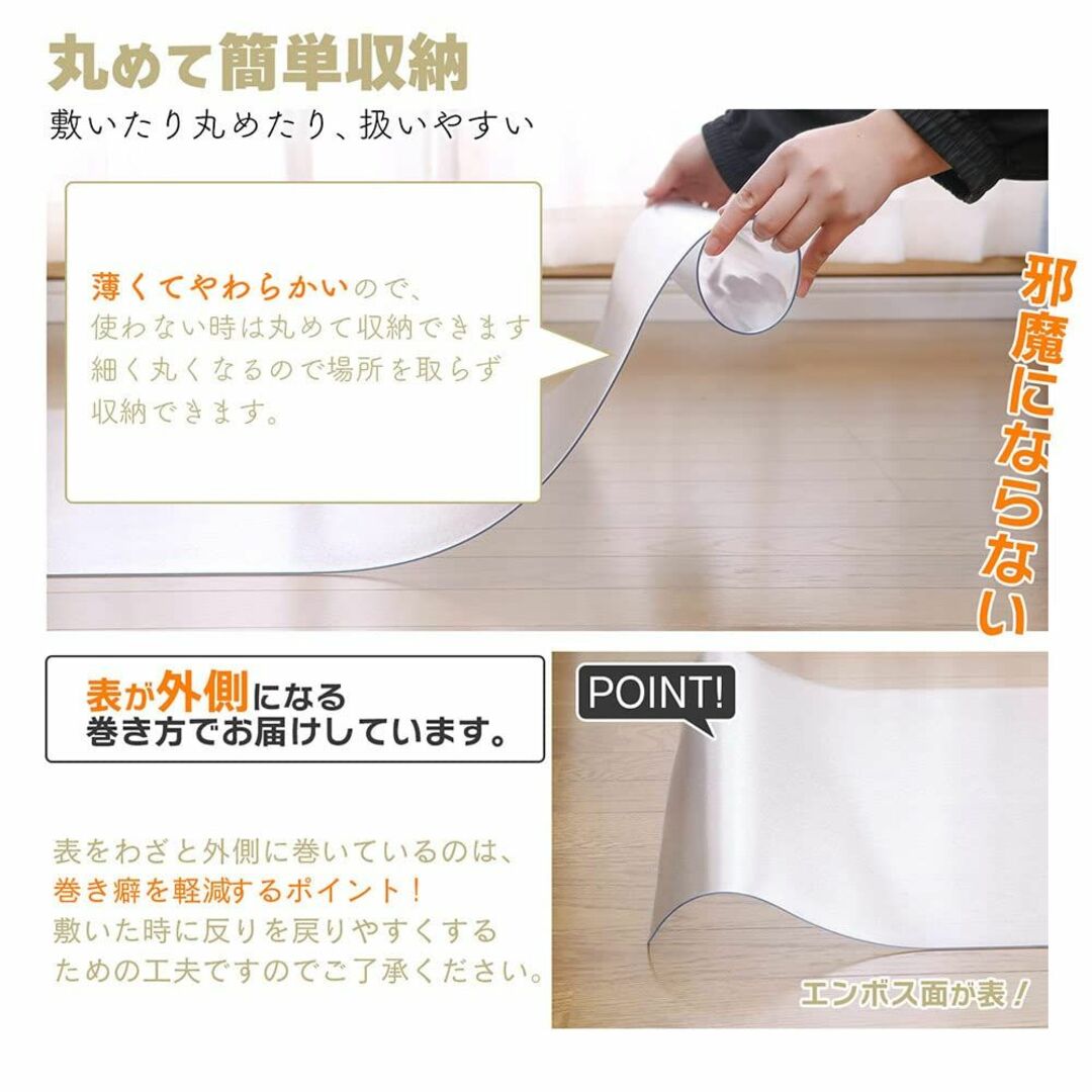 フリーリー キッチンマット クリア 透明マット 拭ける 抗菌 防臭 厚1.5mm