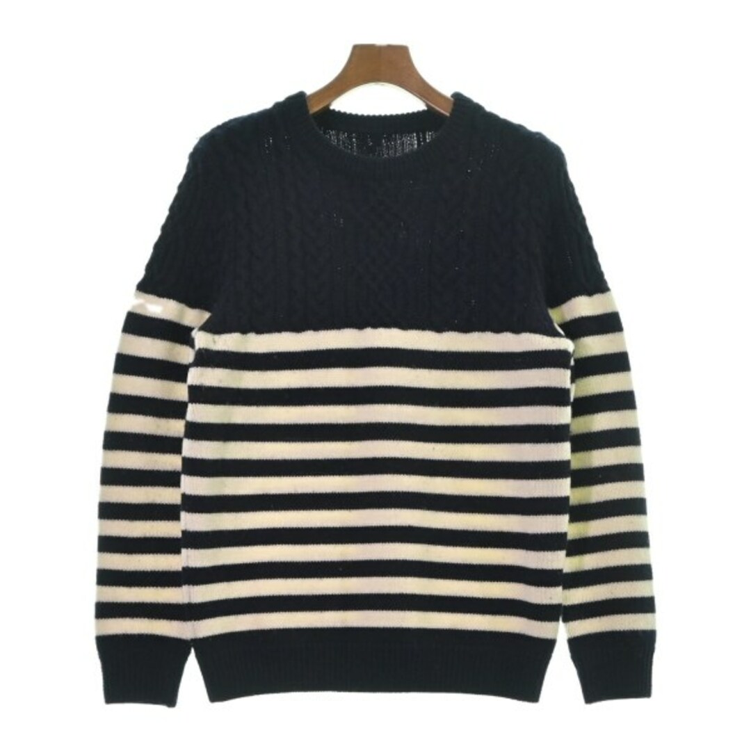 SOPHNET. CABLE BORDER CREW NECK KNIT