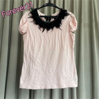 フォーエバートゥエンティーワン(FOREVER 21)のフォエバー21 大きいサイズ　XL  デコレーション　デザインTシャツ　トップス(カットソー(半袖/袖なし))