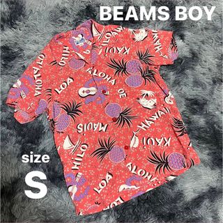 ビームスボーイ(BEAMS BOY)のBEAMS BOY （S）アロハシャツ ピンク 総柄 レーヨン 100 男女兼用(シャツ)