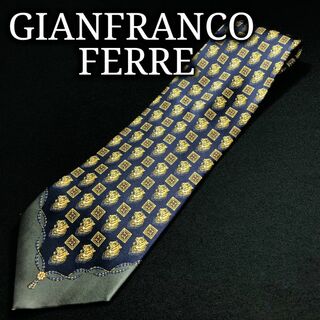 ジャンフランコフェレ(Gianfranco FERRE)のジャンフランコフェレ 虎 ネイビー＆イエロー ネクタイ A105-Z24(ネクタイ)