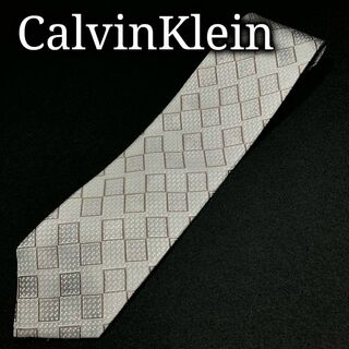 カルバンクライン(Calvin Klein)のカルバンクライン スクエアパターン グレー ネクタイ A106-B10(ネクタイ)
