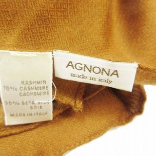 アニオナ AGNONA カシミヤ × シルク 大判 ストール ダイヤ織 円 ロゴ