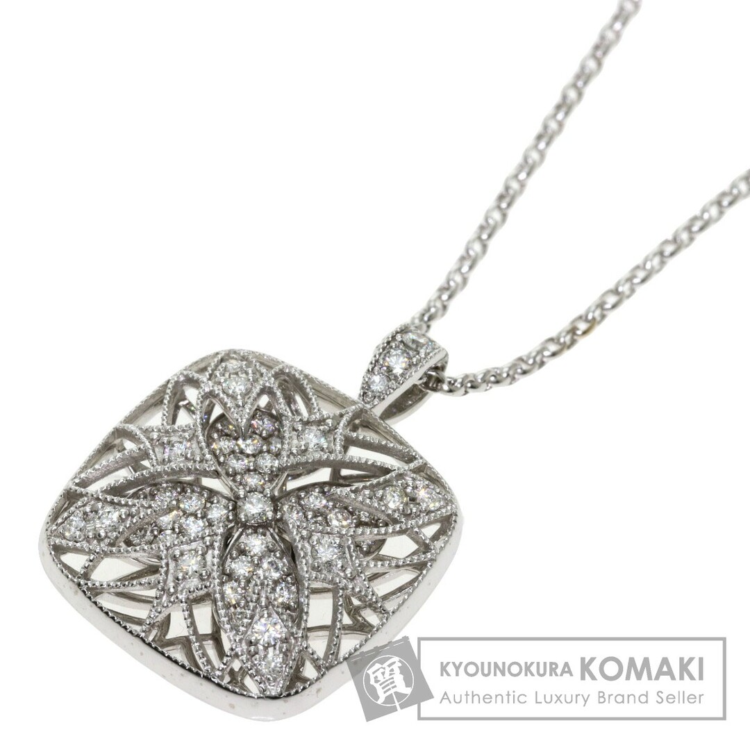 MIKIMOTO フラワーモチーフ ムービング ダイヤモンド ネックレス K18WG