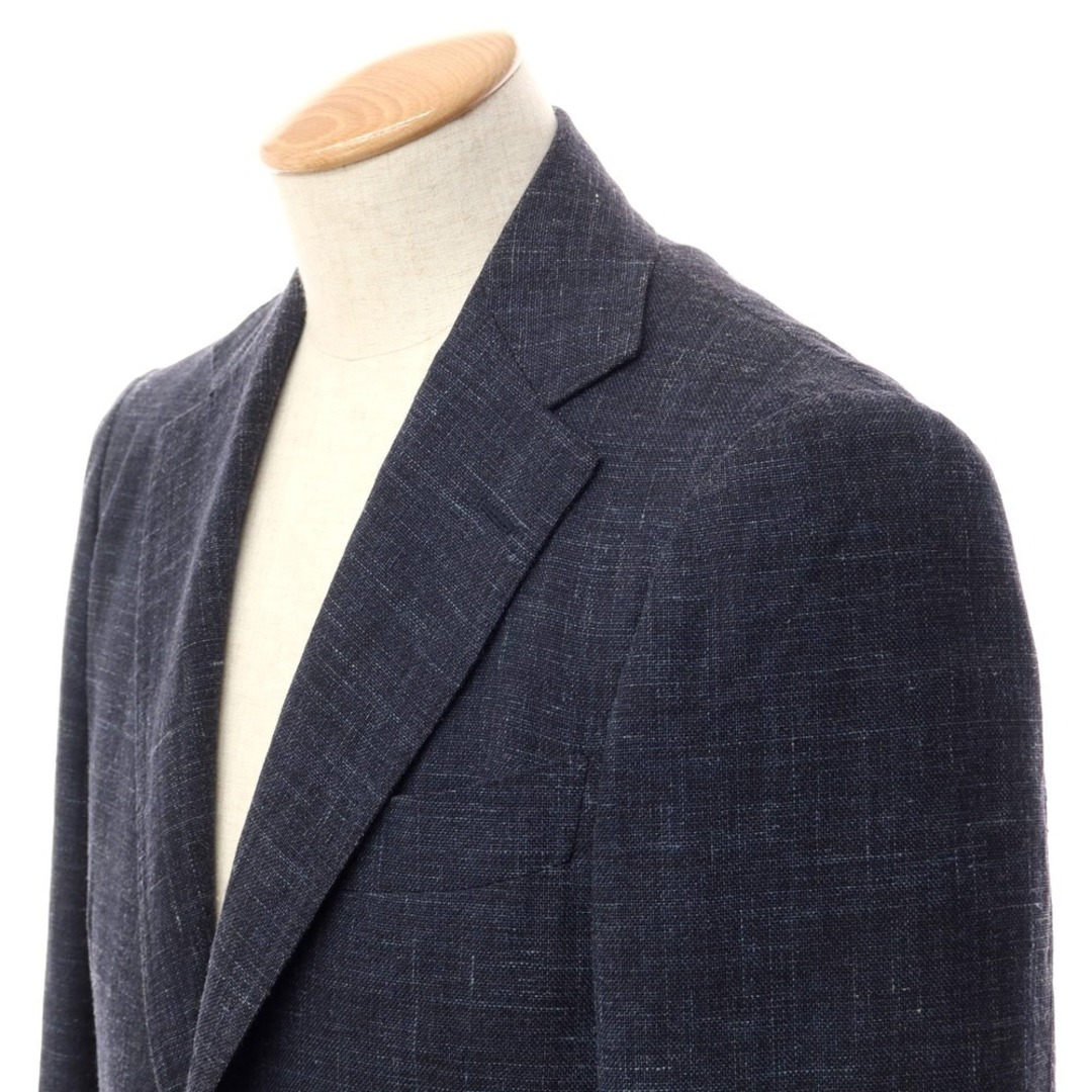 【中古】サルトリア リング Sartoria Ring ウールシルクリネン 3B テーラードジャケット ダークネイビー系【サイズ44】【メンズ】