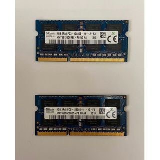 ノートPC用8GBメモリ（4GBx2枚）SK hynix PC3-12800S(PCパーツ)