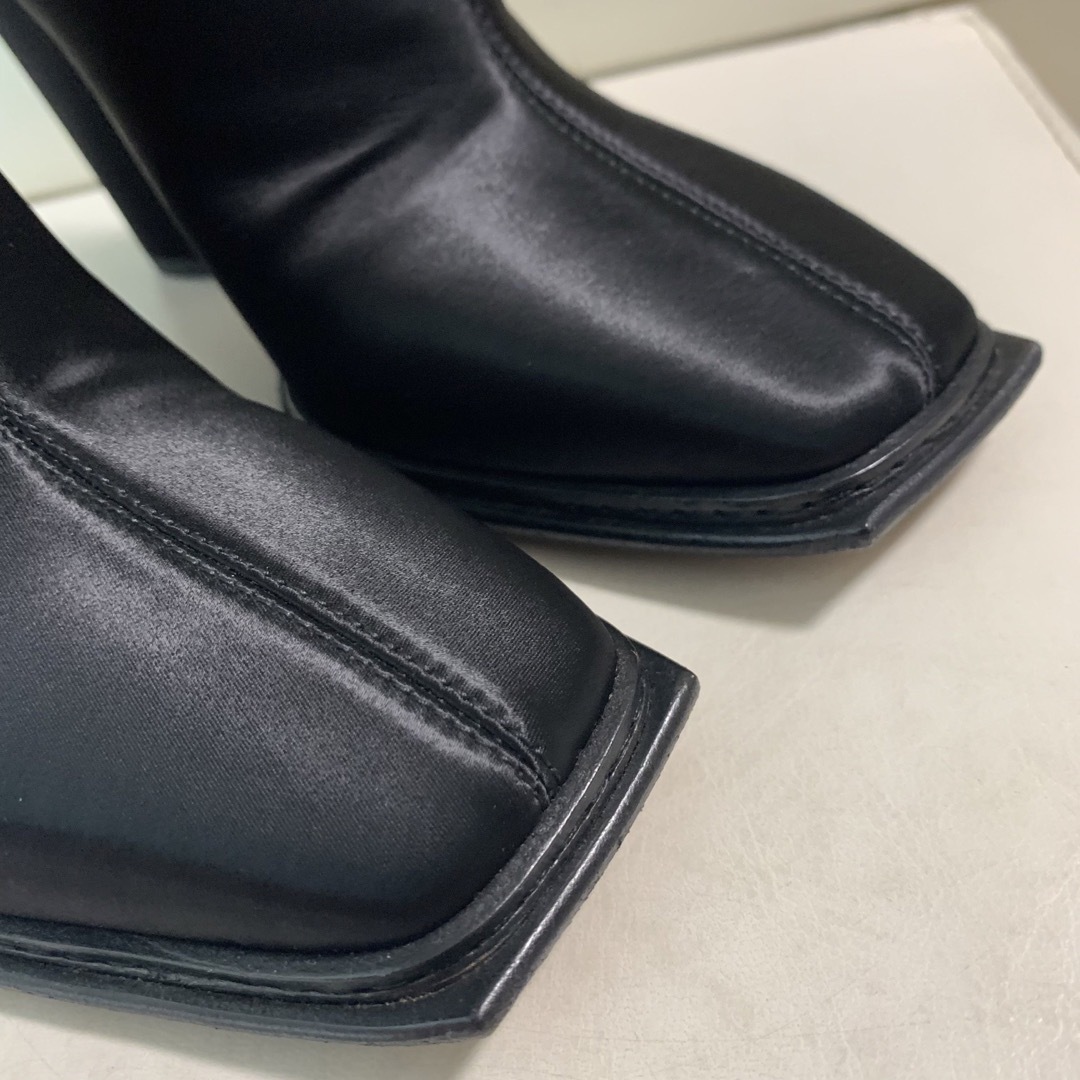 JIMMY CHOO - 定価12.5万 ジミーチュウ ブラックサテン ショートブーツ