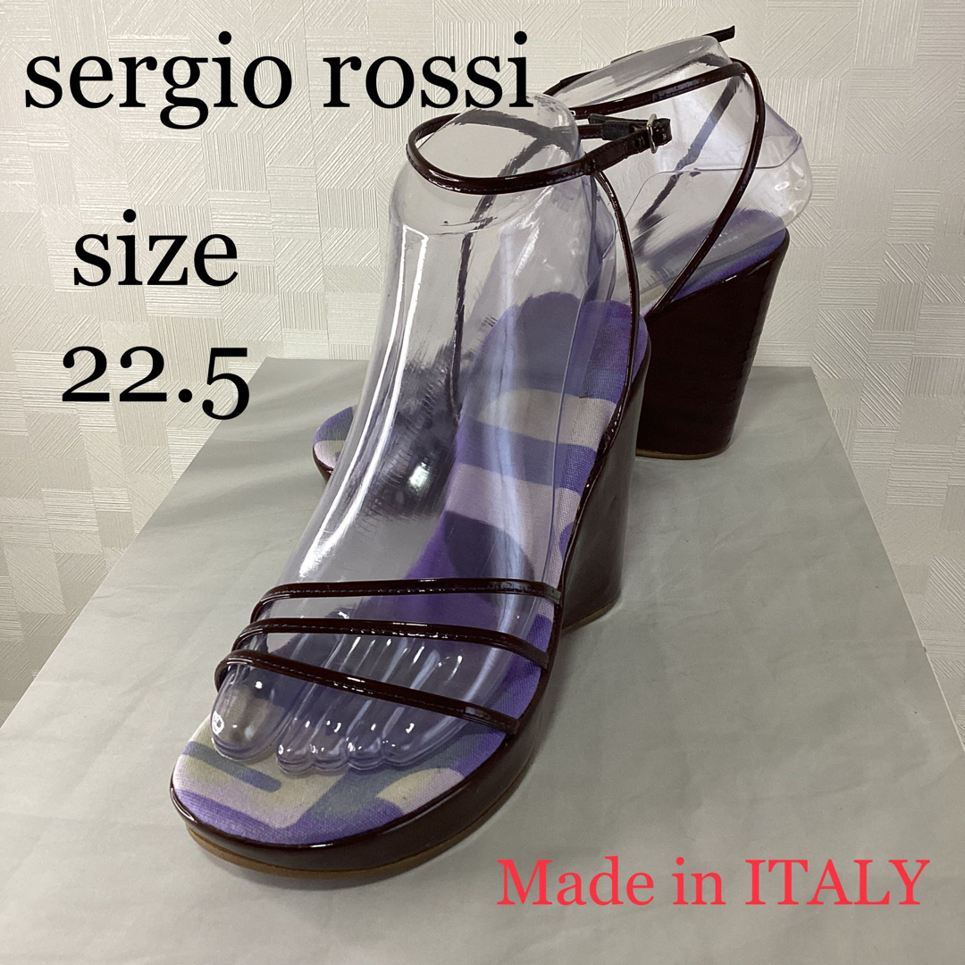 Sergio Rossi - セルジオロッシ ウエッジエナメル サンダルの通販 by