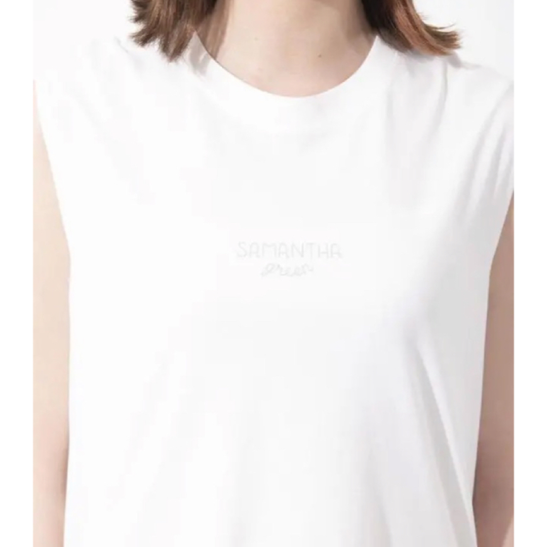 Samantha Thavasa(サマンサタバサ)の新品サマンサタバサ オーガニックコットンノースリーブTシャツ レディースのトップス(Tシャツ(半袖/袖なし))の商品写真