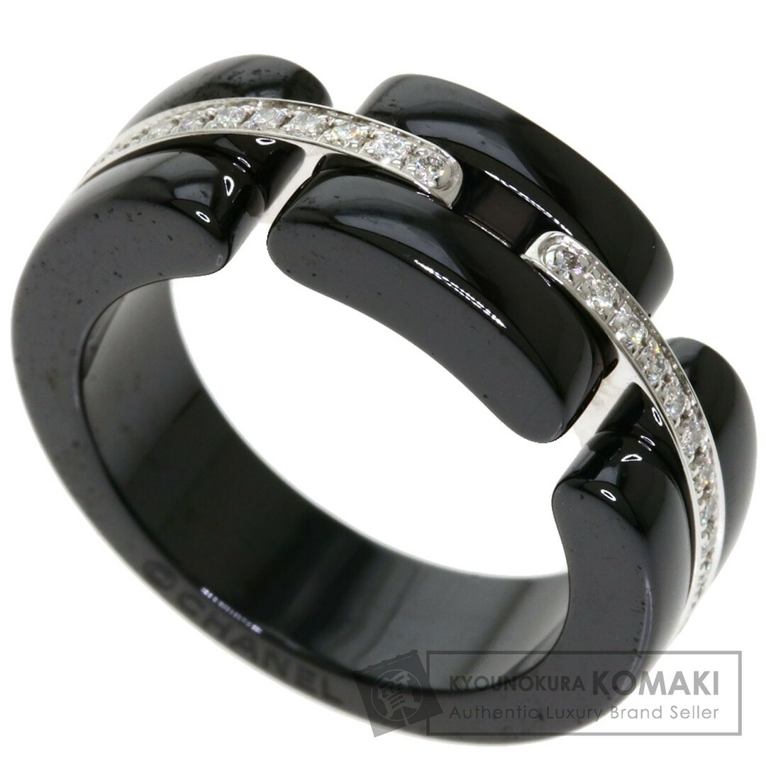 CHANEL ウルトラリング ダイヤモンド ブラック セラミック #49 リング・指輪 セラミック K18WG レディース