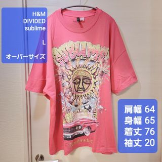 エイチアンドエム(H&M)の【H＆M】sublime オーバーサイズ プリントTシャツ ピンク(Tシャツ(半袖/袖なし))