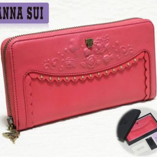 アナスイ(ANNA SUI)の新品箱付き【ANNA SUI アナスイ】本革 立体お花 ラウンドファスナー長財布(財布)