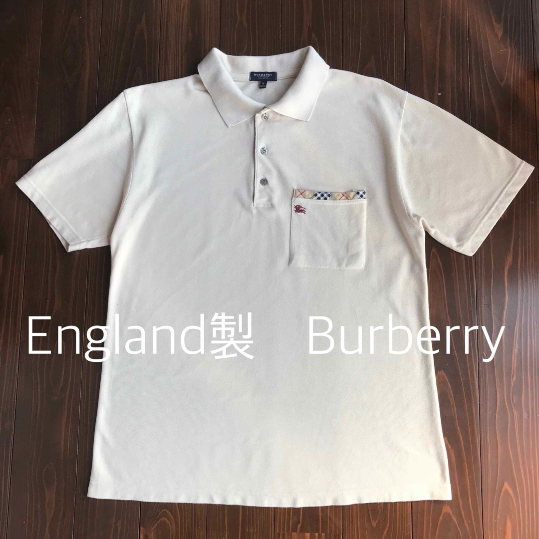 BURBERRY(バーバリー)のイングランド製　Burberry バーバリー　ポロシャツ　ビンテージ　レア　 メンズのトップス(ポロシャツ)の商品写真