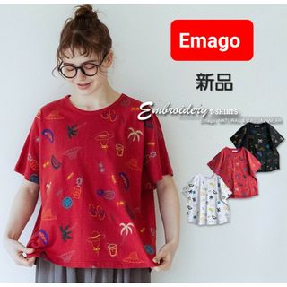 《 Emago・イマゴ 》 サマー刺繍ドルマンTシャツ・今季品(カットソー(半袖/袖なし))