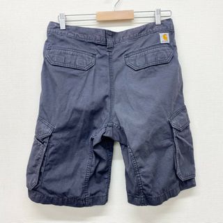 カーハート(carhartt)のUS古着 カーハート Carhartt カーゴ ショートパンツ ひざ下 リップストップ ワンポイント ロゴ ワッペン FORCE relaxed fit サイズ：W32 チャコールグレー 101168 029 【中古】(スラックス/スーツパンツ)