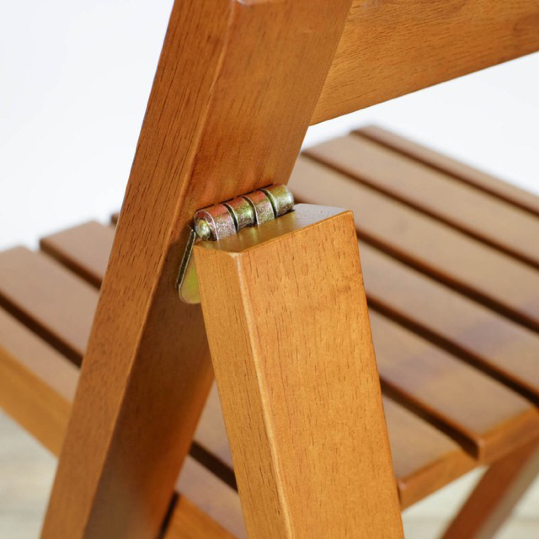 新品 折り畳みチェア ２脚セット ブラウン カントリー 折りたたみ コンパクト インテリア/住まい/日用品の椅子/チェア(折り畳みイス)の商品写真
