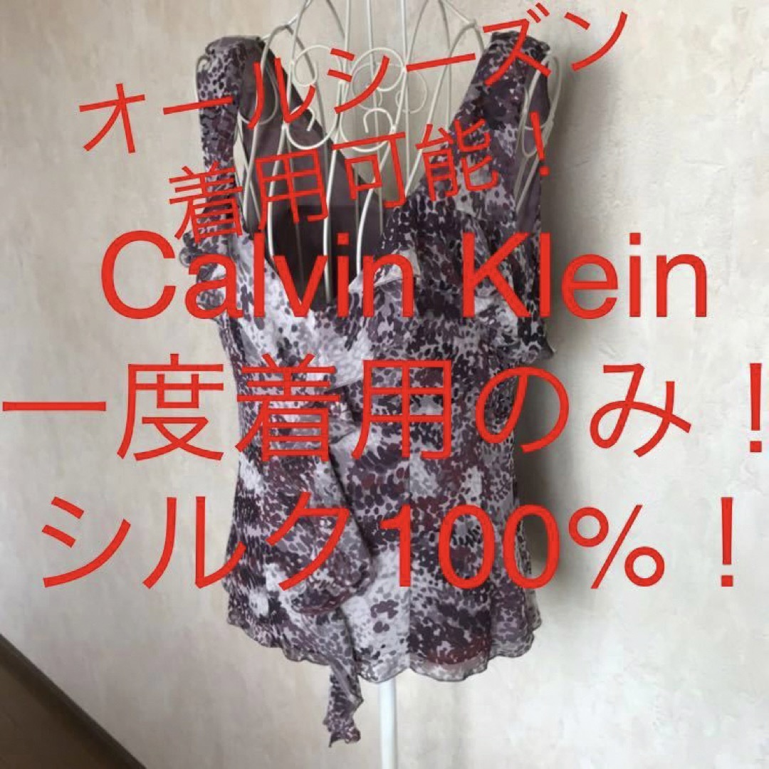 Calvin Klein(カルバンクライン)の★Calvin Klein/カルバンクライン★シルク100%！カットソー4.M レディースのトップス(カットソー(半袖/袖なし))の商品写真