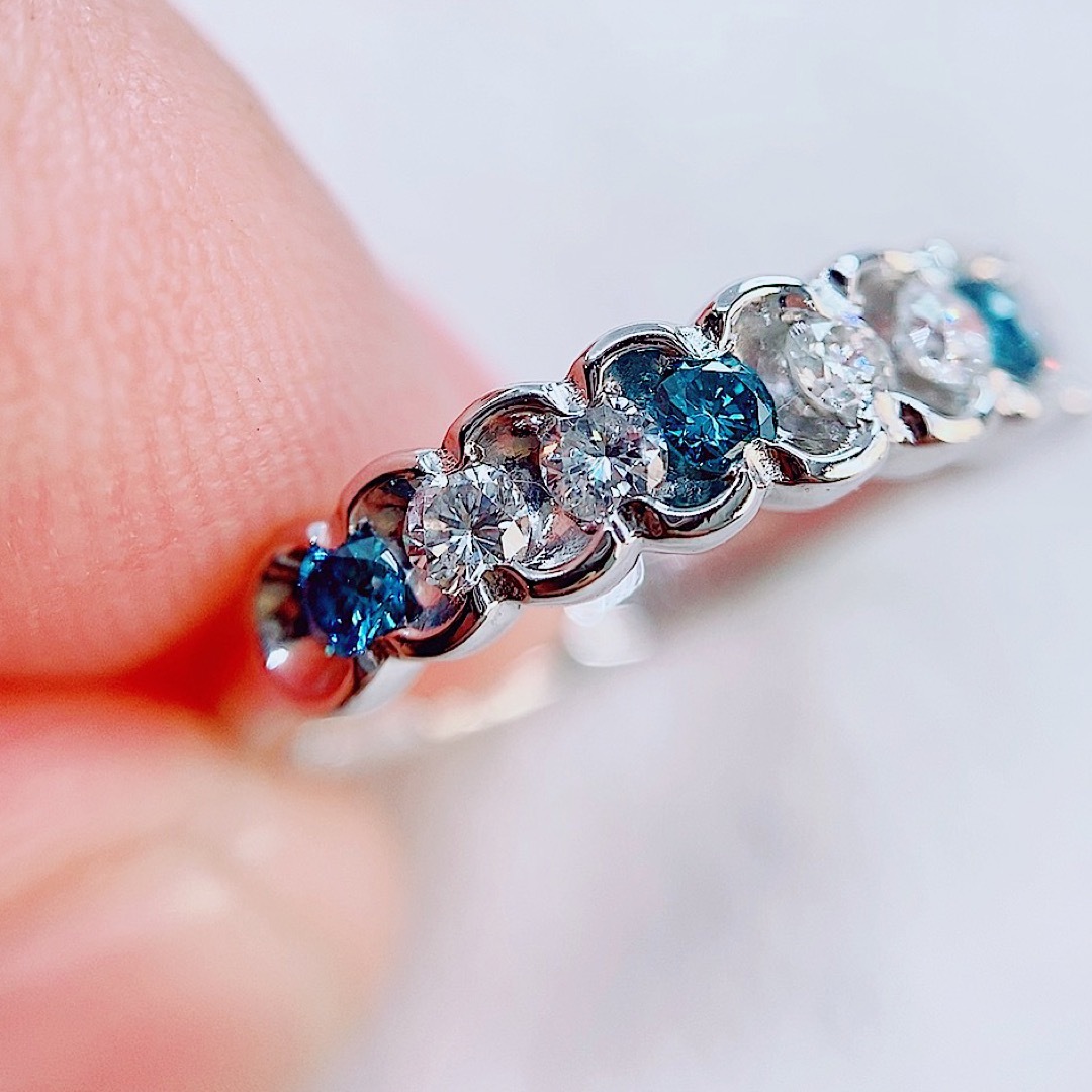 ☆0.30ct☆✨ダイヤモンド 0.20ctカラーダイヤプラチナリング 指輪-