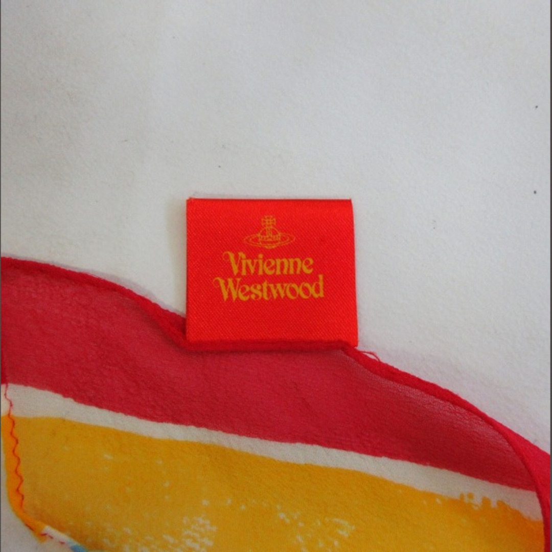 Vivienne Westwood(ヴィヴィアンウエストウッド)のヴィヴィアンウエストウッド スカーフ シルク ストライプ 赤 黄 水色 紫  レディースのファッション小物(バンダナ/スカーフ)の商品写真